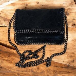 Soft Faux leather clutch with chain